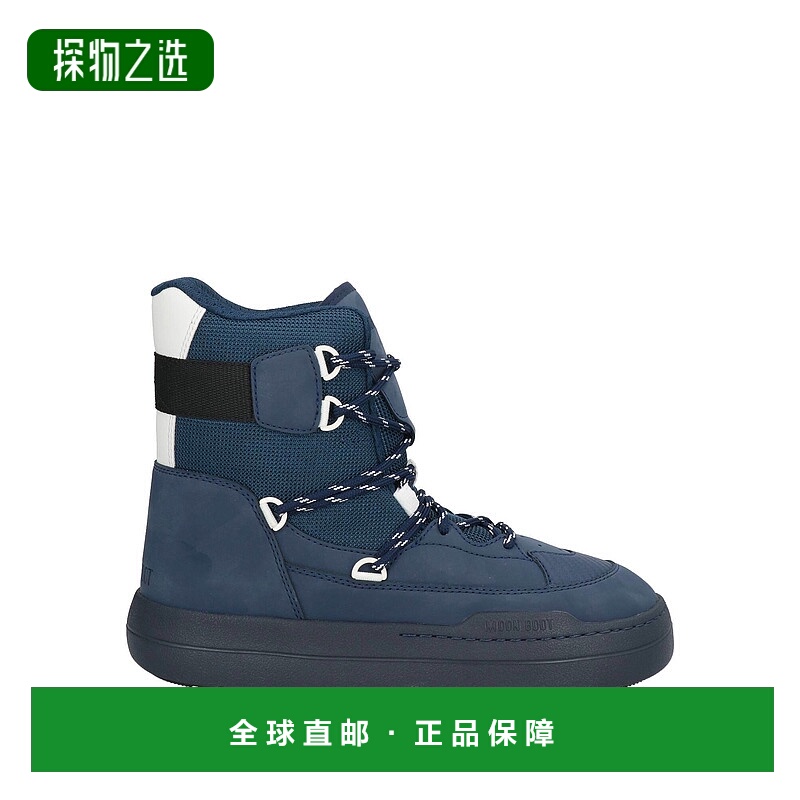 香港直邮moon boot 月亮靴 男士 脚踝靴 blue蓝色 舒适时尚