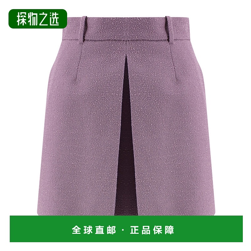 香港直邮Dior 腰带袢半身裙 541J23A1761迪奥羊毛