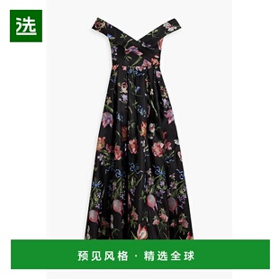 1h可退 香港直邮MARCHESA NOTTE 女士 褶裥刺绣丝硬缎礼服 N71G35