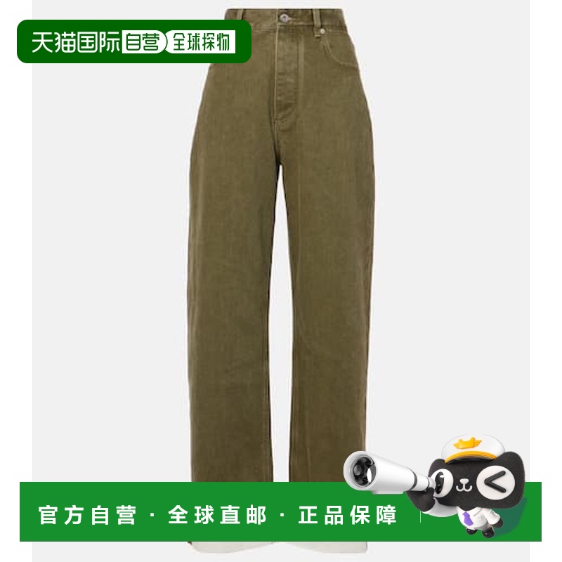 1h可退 香港直邮Bottega Veneta 葆蝶家 女士 高腰编织阔腿牛仔裤