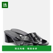 女士 时尚 Liria 皮质凉拖 香港直邮KHAITE 黑色凉鞋 BLACK 舒适