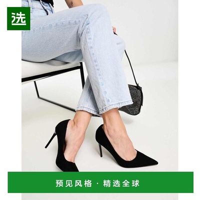 1h可退 香港直邮ASOS 女士 Paphos suedette 设计尖头高跟浅口鞋(