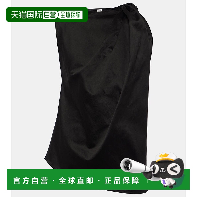 1h可退 香港直邮TOTÊME 女士 垂褶棉质亚麻上衣 black黑色 舒适时