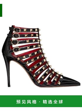 【99新未使用】香港直邮Valentino 黑色镂空细节高跟鞋 XW2S0CQ0H