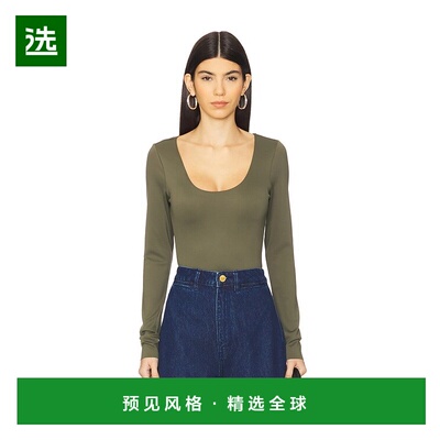 1h可退 香港直邮GOOD AMERICAN 女士 Sculpting 圆领长袖上衣 GB0