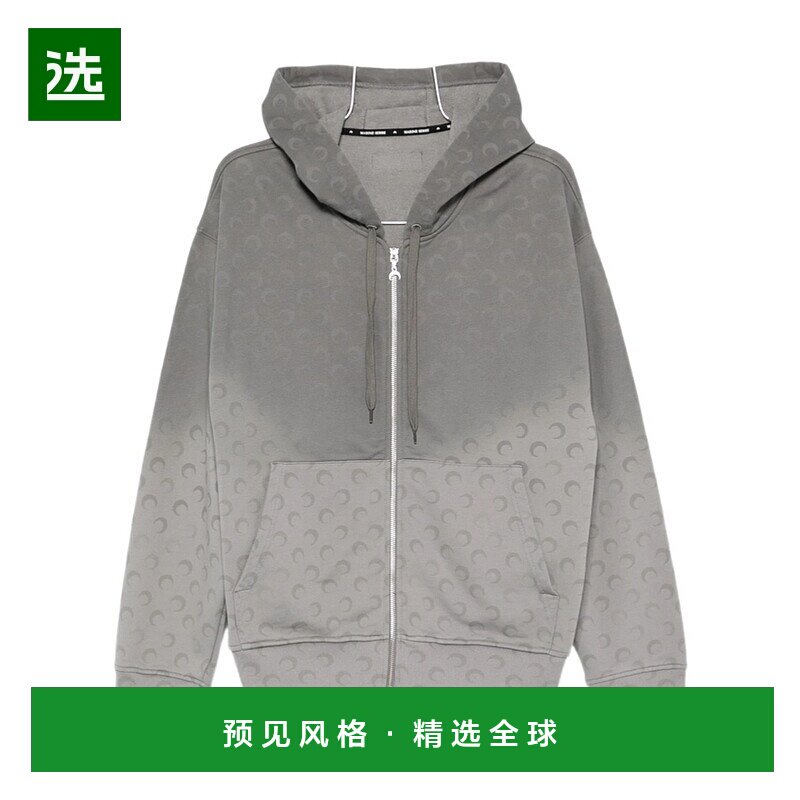 香港直邮Marine Serre 拉链帽衫长袖毛衣 UST017BCJER0073GR