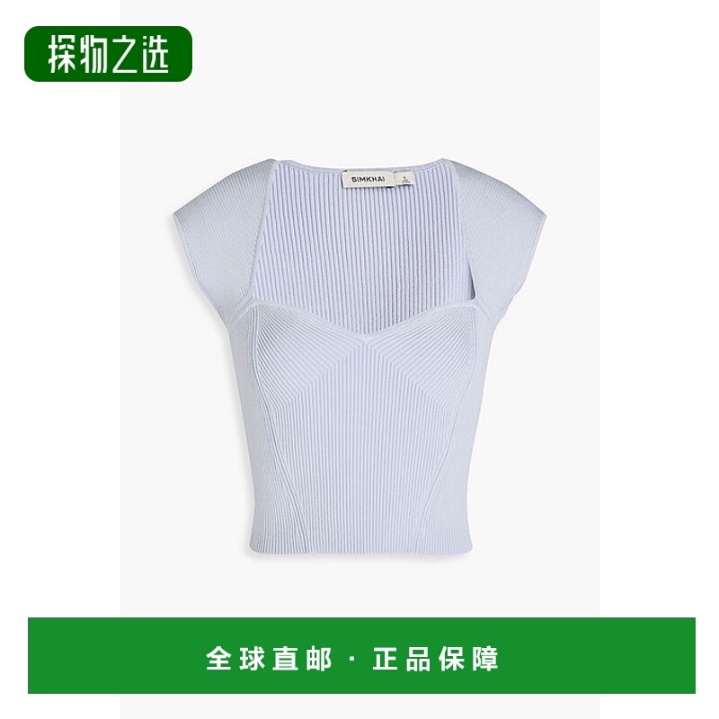 1h可退 香港直邮Simkhai 女士 短款罗纹针织上衣 2242014KBLUEHAZ