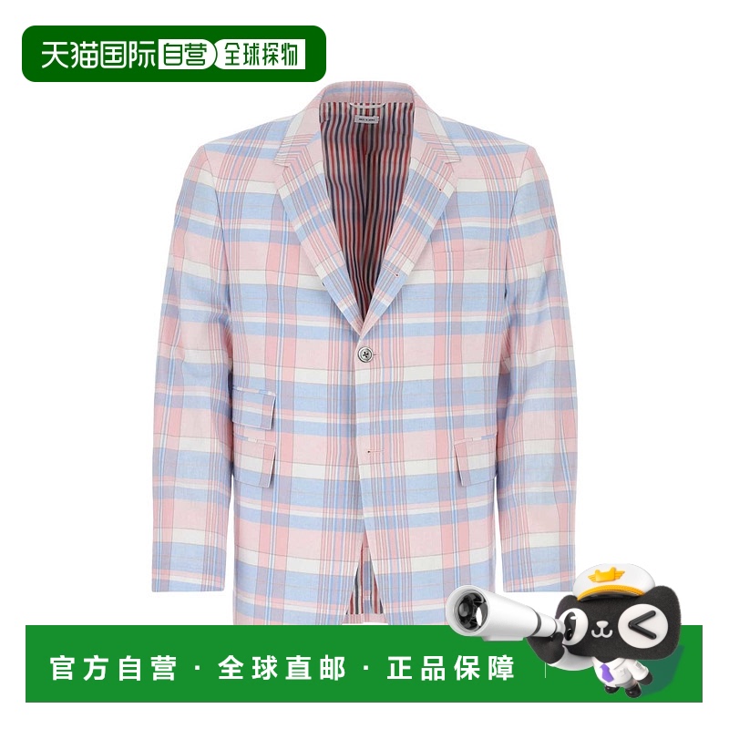 香港直邮Thom Browne 汤姆·布朗 男士 长袖格纹西装外套 MJC328A