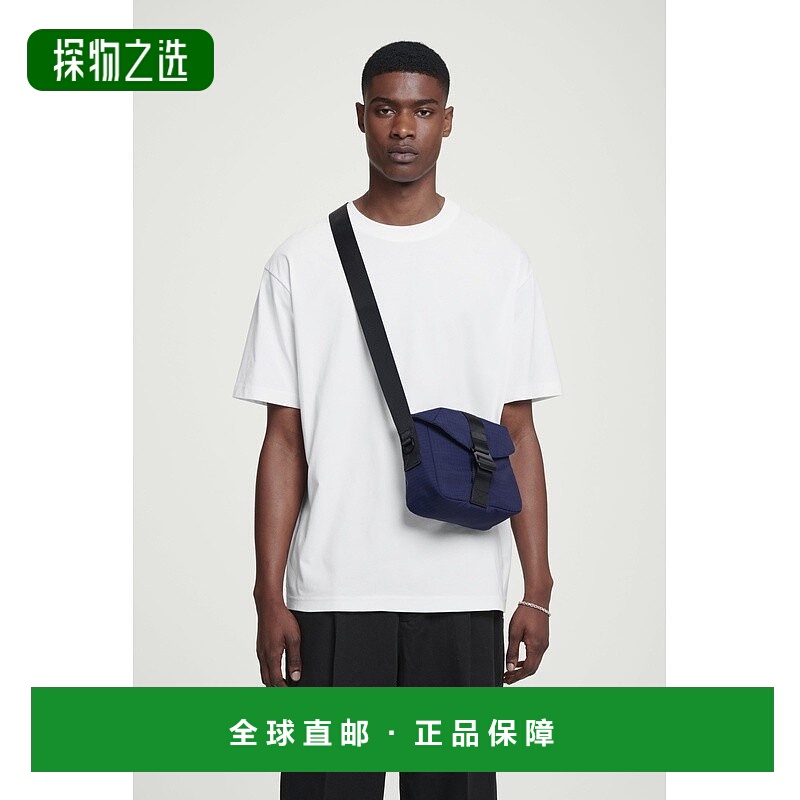 欧洲直邮COS 男士深蓝色聚酯斜挎包新款单肩包