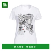 美国直邮 patrizia luca女士T恤短袖 1h可退 圆领印花徽标上装