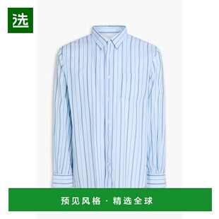 1h可退 香港直邮officine generale 男士 Benoit 条纹棉质府绸衬