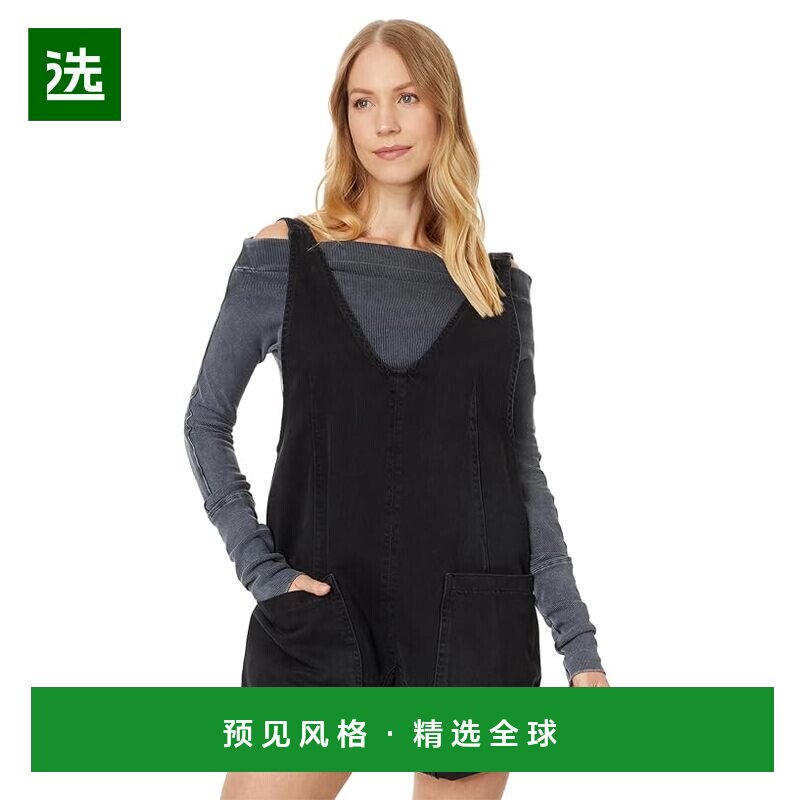 1h可退 香港直邮Free People 自由人 女士 高卷边短连衣裤背带裤