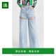 香港直邮AREA 女士 阔腿水晶开叉牛仔裤 1h可退 blue蓝色 舒适时