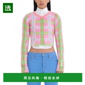 格纹拉绒马海毛毛衣针织高档柔软舒适百长袖 欧洲直邮MARNI 玛尼