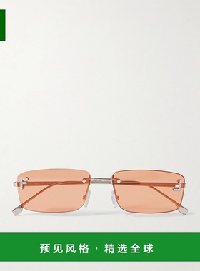 1h可退 香港直邮Fendi 芬迪 女士 First 矩形框水晶装饰镀银太阳