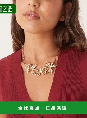 香港直邮ASOS 女士 设计大号三个花朵色调项链(金色)