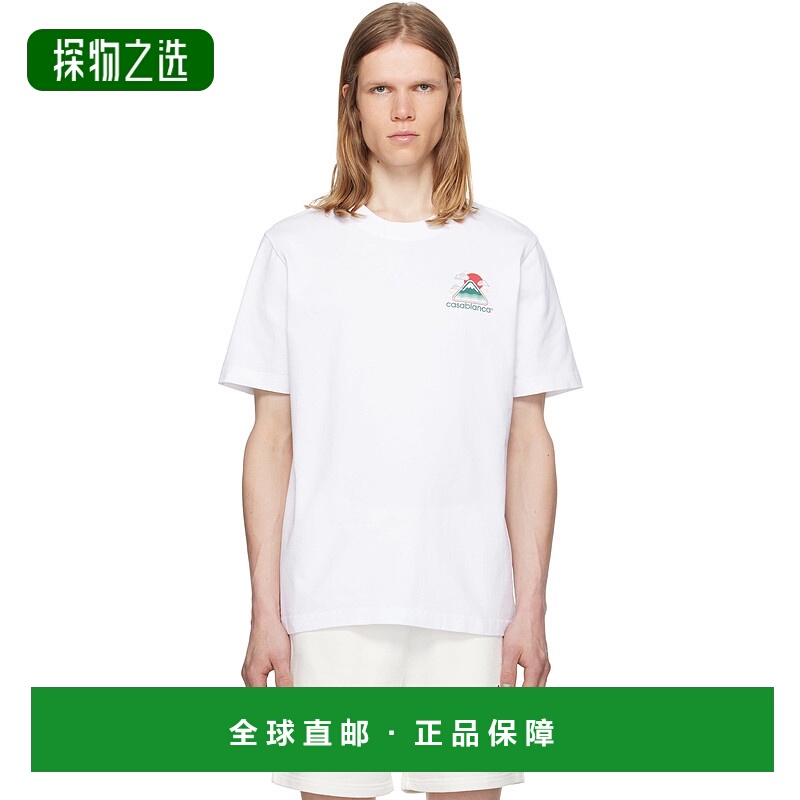 1h可退 香港直邮Casablanca 男士 白色 Montagne Ondulee T 恤 MP