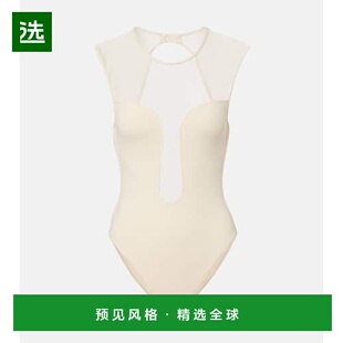 1h可退 香港直邮ERES 女士 Unique 网纱边泳衣 white白色 舒适时