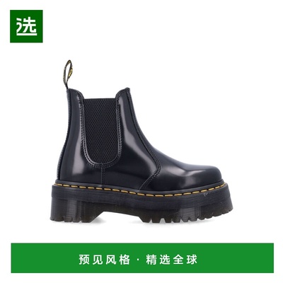 1h可退 香港直邮Dr. Martens 马丁大夫 女士 2976 Quad 黑色皮质