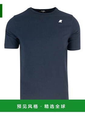 香港直邮K-WAY 男士T恤 K71349WK89BLUE SS2025 蓝色 徽标短袖T恤