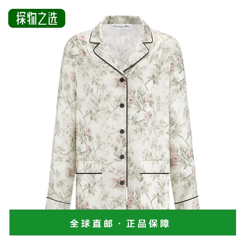 香港直邮Dior 翻领长袖衬衫 611V33A6963真丝