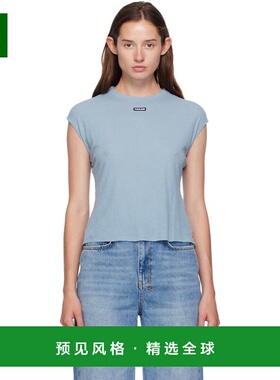 1h可退 香港直邮Ksubi 女士 蓝色 Staple T 恤 WFA25FT013