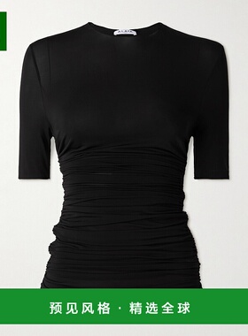 1h可退 香港直邮Alaïa 女士 褶皱弹性针织T恤 AA9H1248J050B