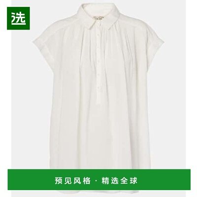 1h可退 香港直邮NILI LOTAN 女士 Normandy 抽褶棉质衫 white白色