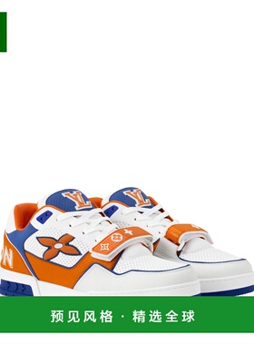 1h可退 欧洲直邮LV路易威登 Trainer系列男士橙色小牛皮花卉图案