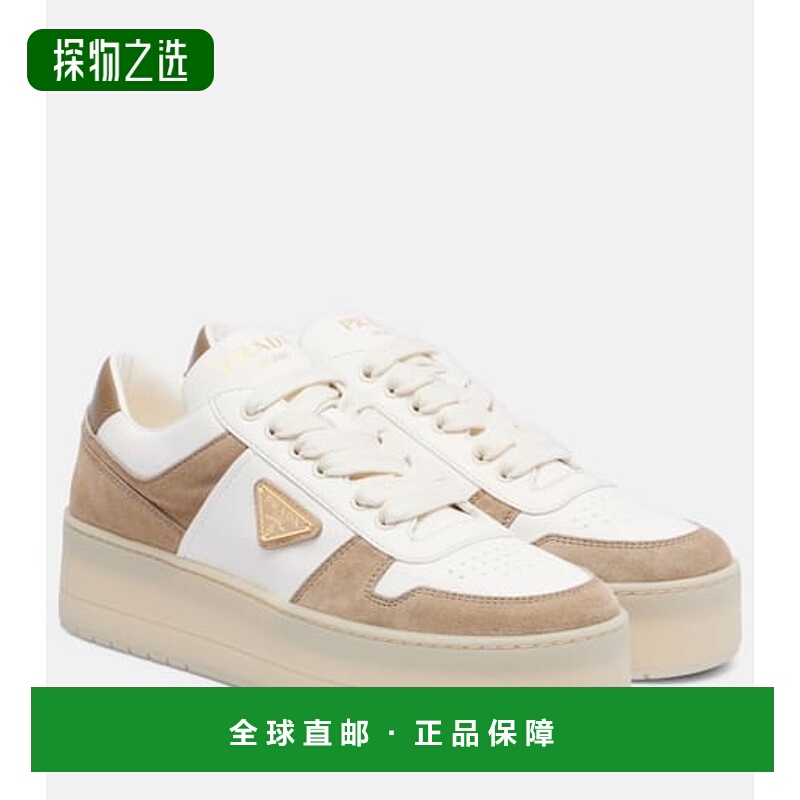 香港直邮Prada 普拉达 女士 Downtown Bold 皮质防水台运动鞋