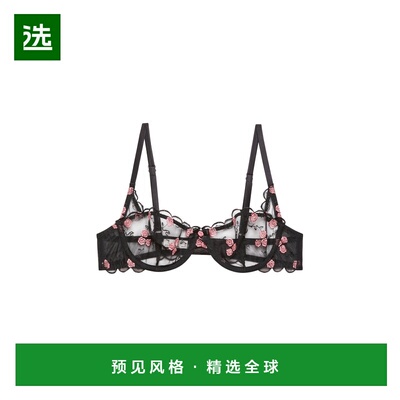 1h可退 香港直邮Fleur Du Mal 女士 Vine 玫瑰刺绣半杯罩文胸