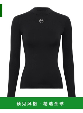 香港直邮Marine Serre Moon Logo StraSS 长袖高领T恤 WTS005ACJE