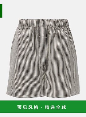 1h可退 香港直邮The Frankie Shop 女士 Lui 条纹短裤 black黑色