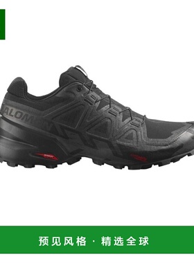 欧洲直邮SALOMON 23新款SPEED C6系列男士黑色纺织越野运动鞋跑鞋
