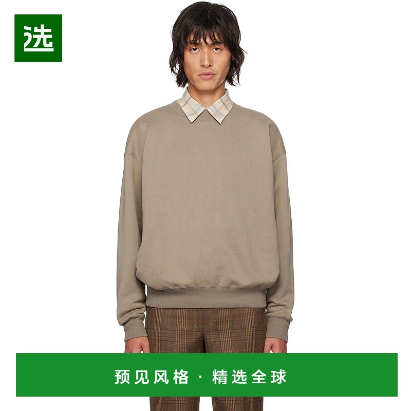 1h可退 香港直邮AURALEE 男士 棕色 Smooth Soft 套头衫 A24AP03T