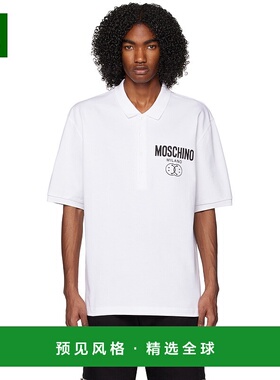 1h可退 香港直邮Moschino 莫斯奇诺 男士 白色 Double Smiley Pol