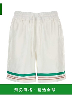 1h可退 香港直邮Casablanca 男士 白色缎面百慕大短裤 MPF25TR012