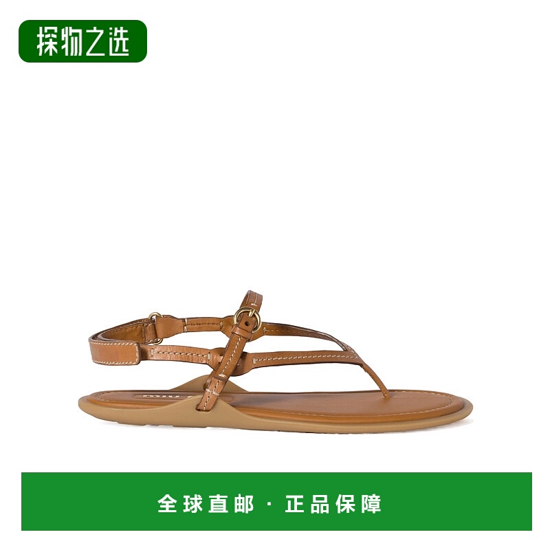 香港直邮Miu Miu 圆头平底凉鞋 5Y410E070F005