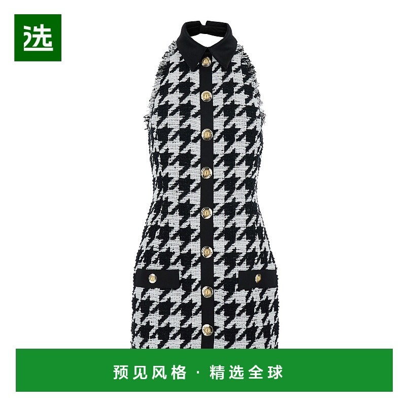 香港直邮Balmain 无袖连衣裙 FF1R3350MH37露背