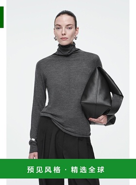 欧洲直邮COS 女士灰色羊绒针织衫新款