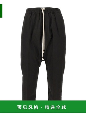 香港直邮RICK OWENS 男士休闲裤 RU01F2381P09 SS2026 黑色 抽绳