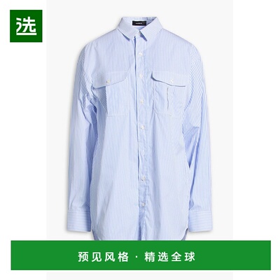 1h可退 香港直邮wardrobenyc 女士 条纹棉质府绸衬衫 W5031PCTHIN