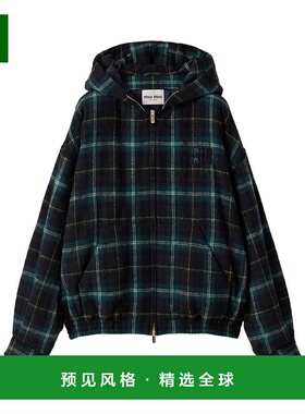 香港直邮Miu Miu 格纹休闲夹克外套 ML101116DNSOOO