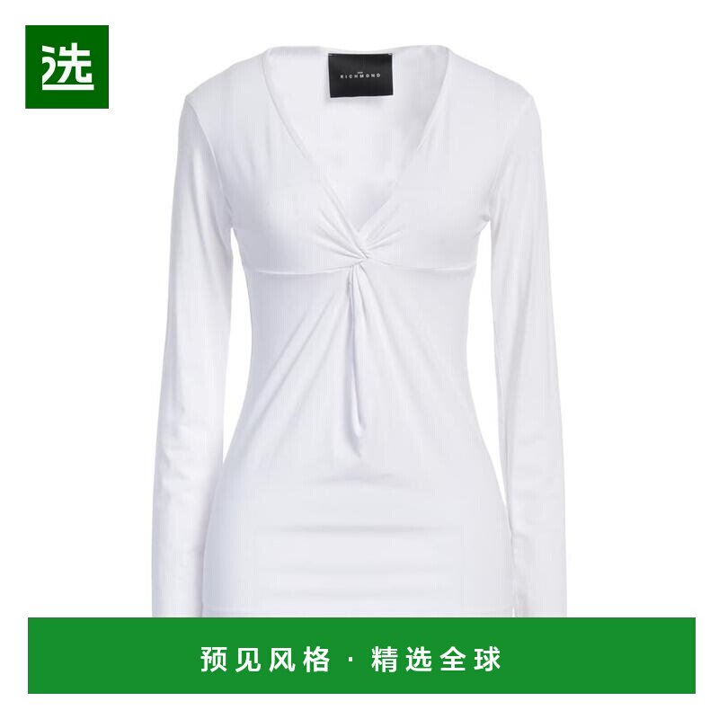 1h可退 【美国直邮】JOHN RICHMOND 女士V领长袖T恤 10547688PU