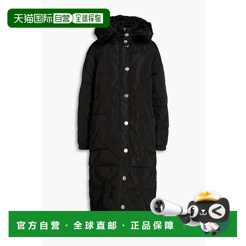 1h可退 香港直邮Maje 女士 shell 绗缝连帽大衣 MFPOU01150NOIR