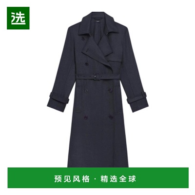 香港直邮THEORY 女士外套 O0801401A08 SS2025 深蓝色 长袖风衣