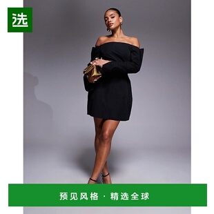 1h可退 香港直邮ASOS 女士 bardot detailing 设计结构感长袖迷你