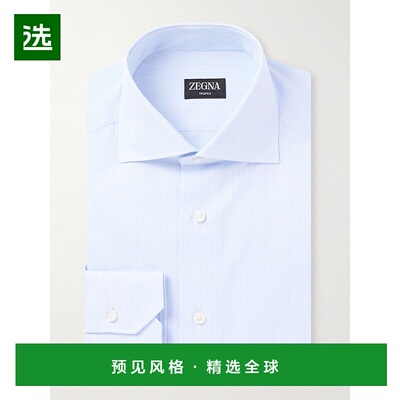 香港直邮zegna 杰尼亚 男士 棉质斜纹布衬衫 904002A99MS