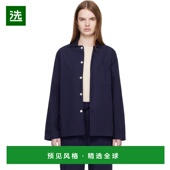 香港直邮Tekla 睡衣 女士 Poplin 1h可退 Sleeved 海军蓝 Long