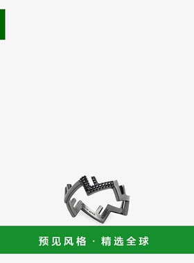 1h可退 欧洲直邮FENDI/芬迪 男士黑色黄铜/水晶戒指新款